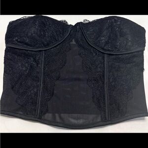 Muraki Black Lace Corset Top. Size Medium
